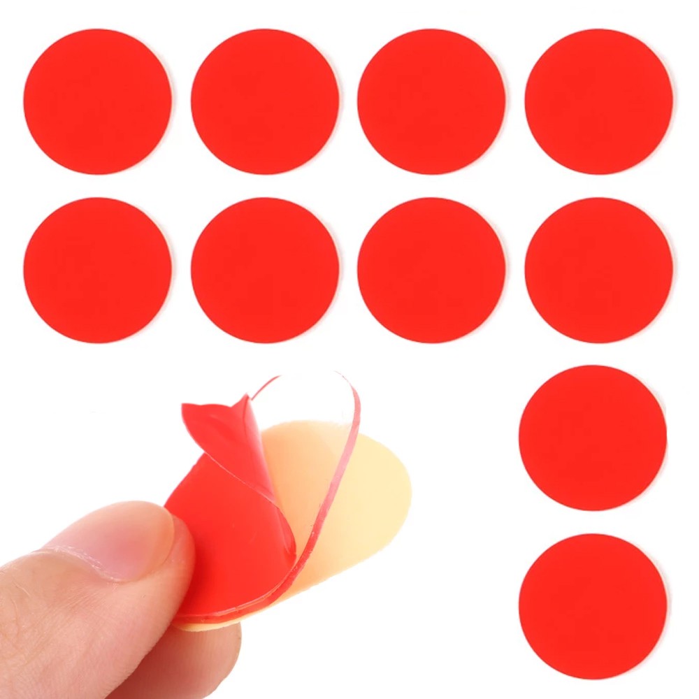 Buline duble adezive transparente, diametru 4 cm, adeziv acrilic, set 10 bucati - imagine 8